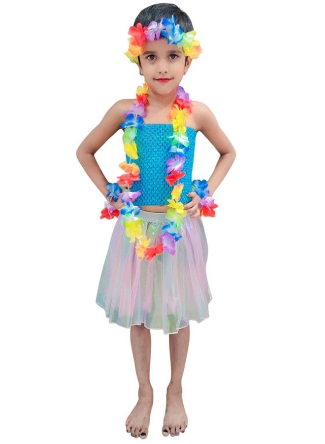 BookMyCostume Assorted Hawaiian Hula Fancy Dress Costume for Girls and Females 5-6 years - Image 1